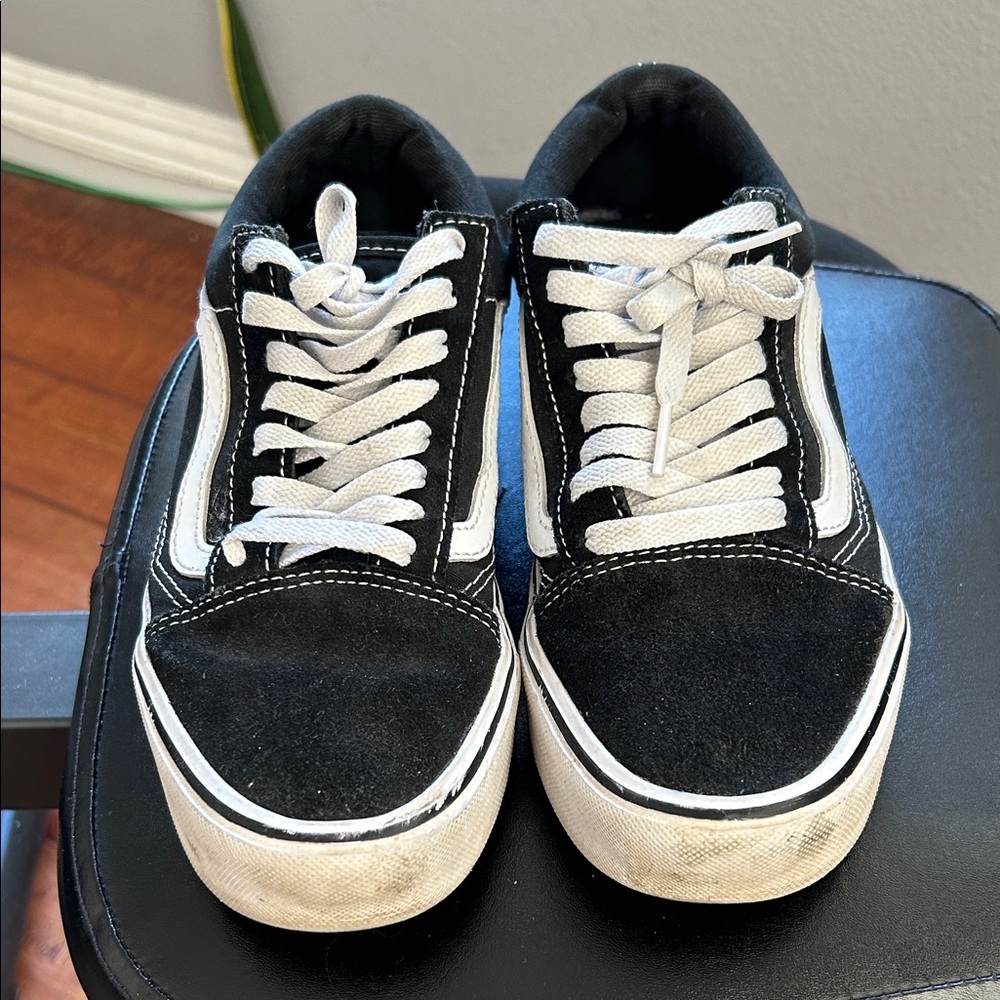 Vans Black Suede and Canvas Old Skool Low-Top Sneakers 7